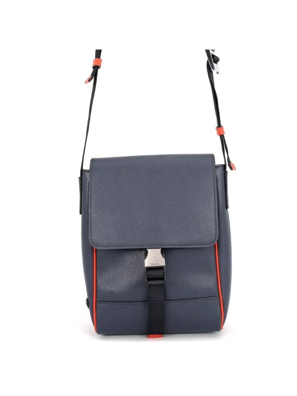 Prada Shoulder Bag Triangle Logo Saffiano Leather